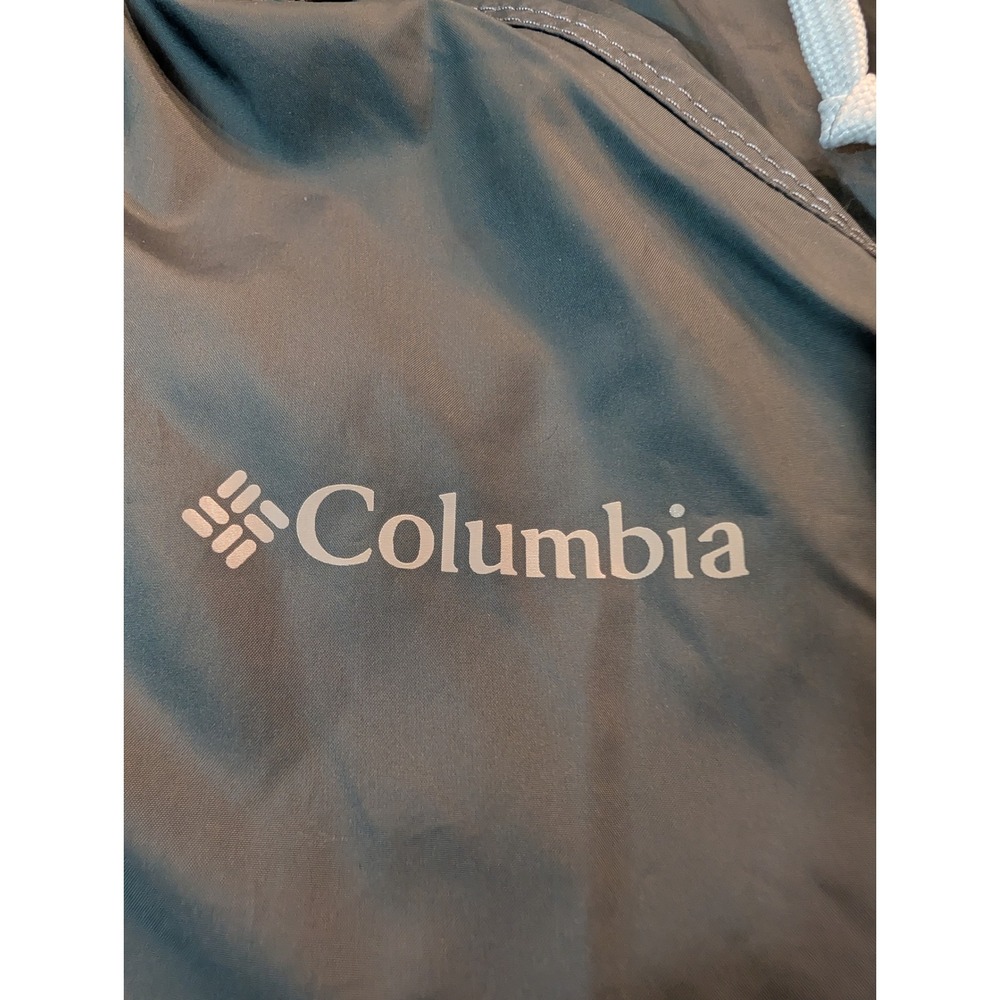 Columbia Women's Gray Black Lightweight Hooded Windbreaker Jacket Size Medium - Picture 6 of 10